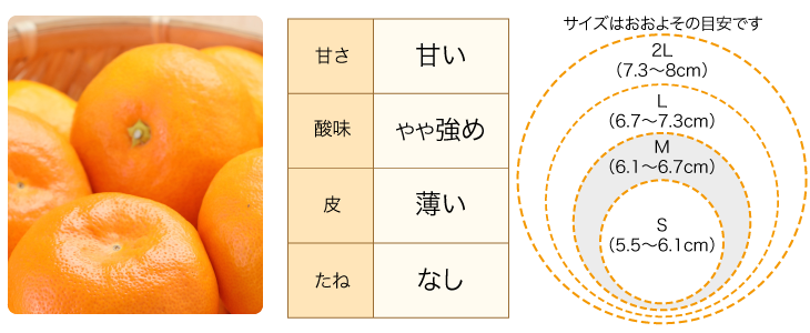 わけあり・家庭用みかんのスペック表